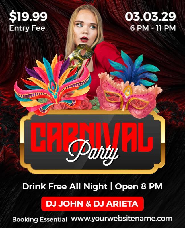 Colorful Carnival Party Celebration Flyer Template