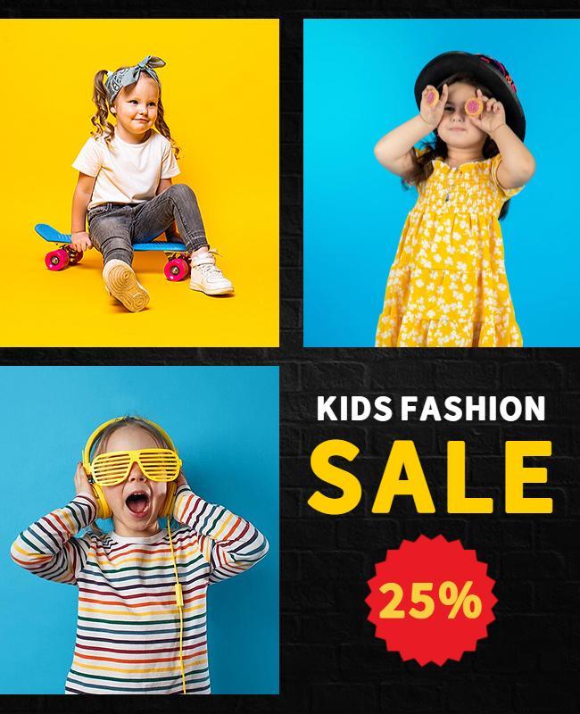 Colorful Kids Fashion Sale Promotion Flyer Template