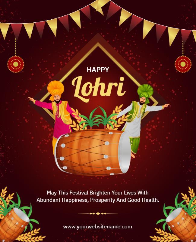 Colorful Lohri Festival Celebration Flyer Template