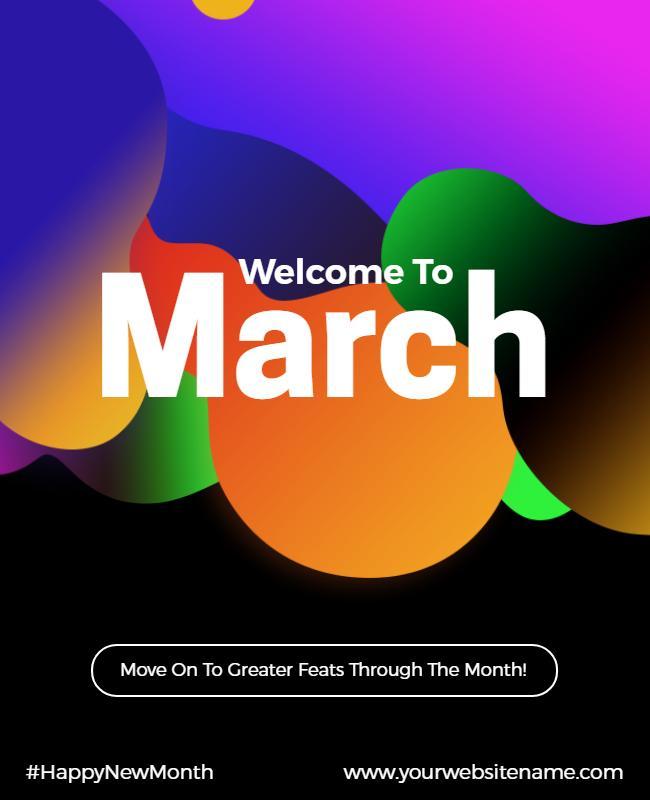 Colorful March Welcome Celebration Flyer Template