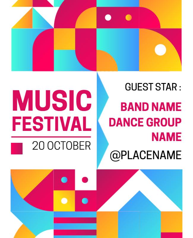 Colorful Music Festival Event Flyer Template