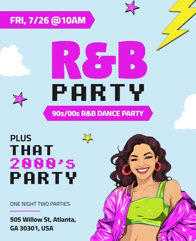 Colorful R&b Party Flyer Template