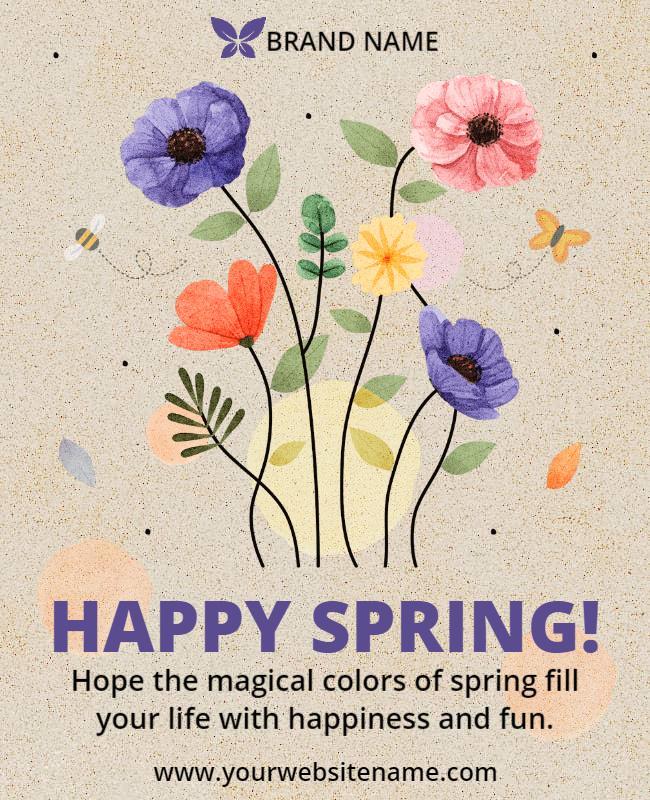 Colorful Spring Celebration Floral Flyer Template