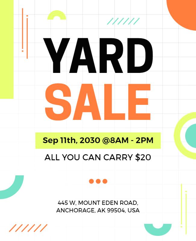 Colorful Yard Sale Event Flyer Template