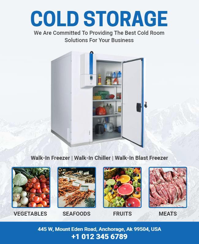 Commercial Cold Storage Solutions Flyer Template