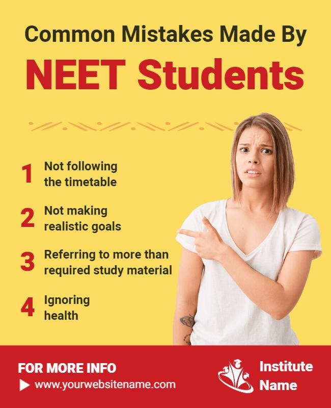 Common Neet Preparation Mistakes Flyer Template