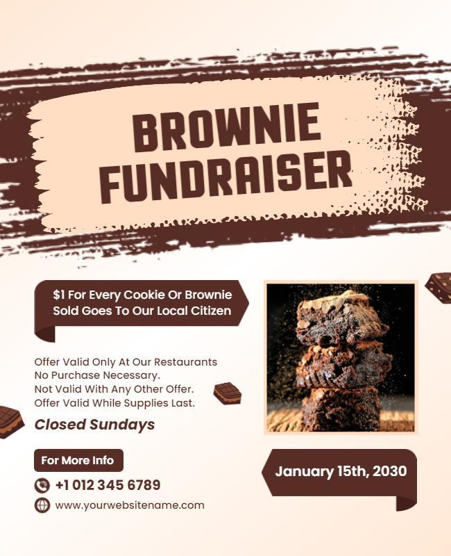 Community Brownie Fundraiser Event Flyer Template