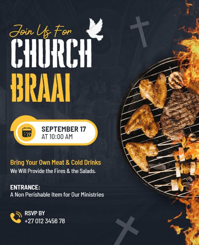 Community Church Braai Event Flyer Template