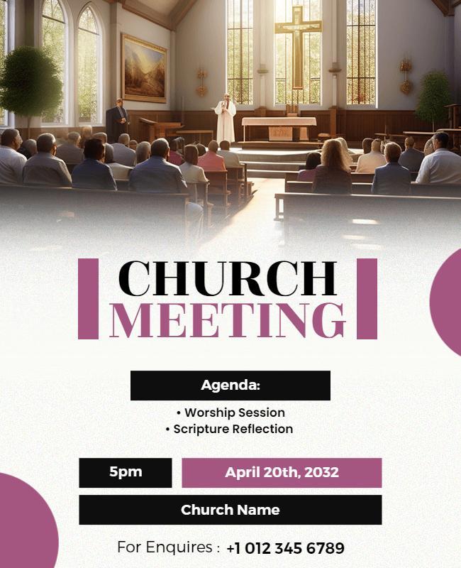 Community Church Meeting Event Flyer Template