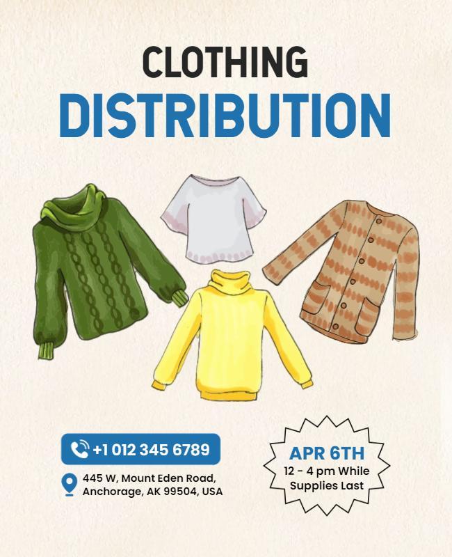 Community Clothing Distribution Event Flyer Template