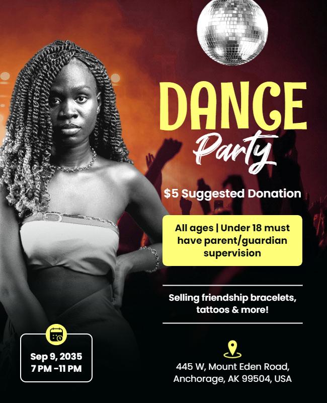 Community Dance Party Event Flyer Template