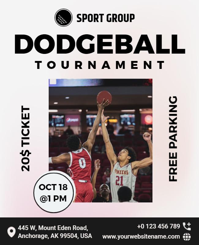 Community Dodgeball Tournament Event Flyer Template