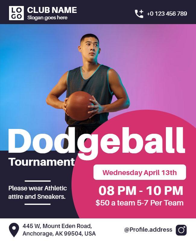 Community Dodgeball Tournament Event Flyer Template