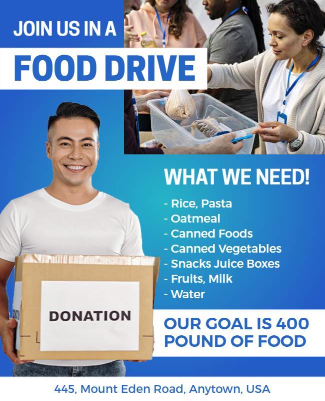 Community Food Drive Donation Flyer Template