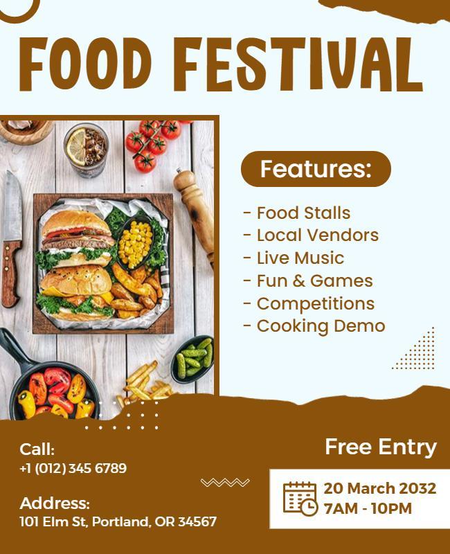 Community Food Festival Event Flyer Template