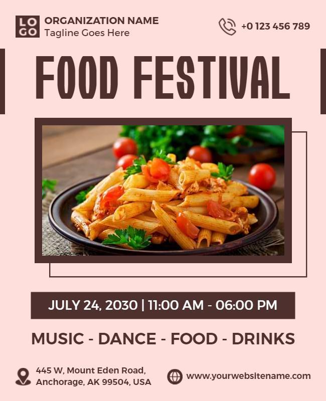 Community Gathering Food Festival Flyer Template