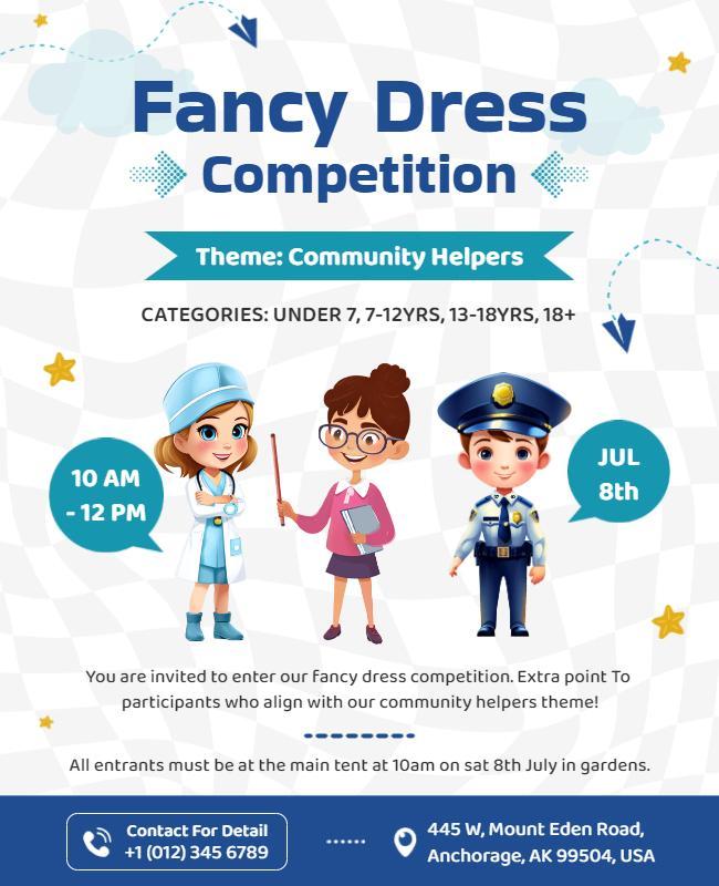 Community Helpers Fancy Dress Competition Flyer Template