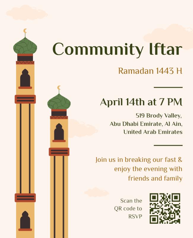 Community Iftar Event Invitation Flyer Template