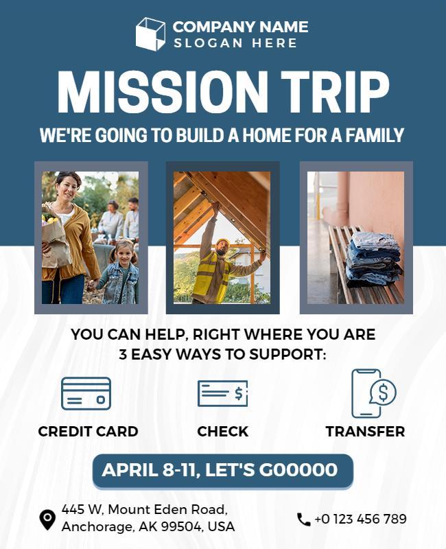 Community Mission Trip Fundraiser Flyer Template