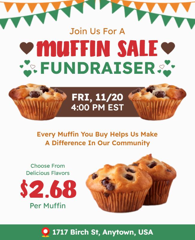 Community Muffin Sale Fundraiser Flyer Template