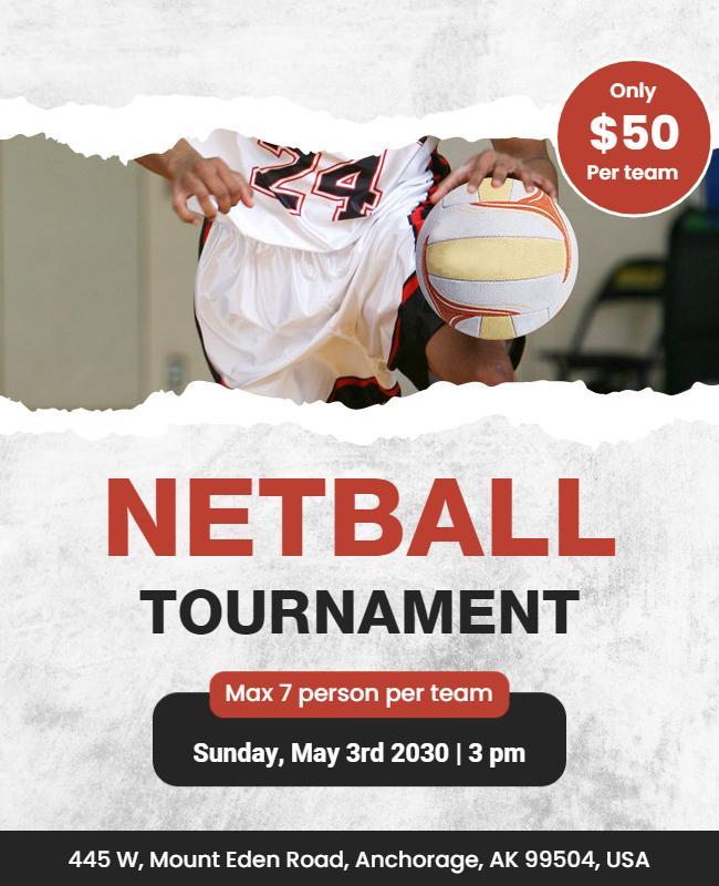 Community Netball Tournament Event Flyer Template