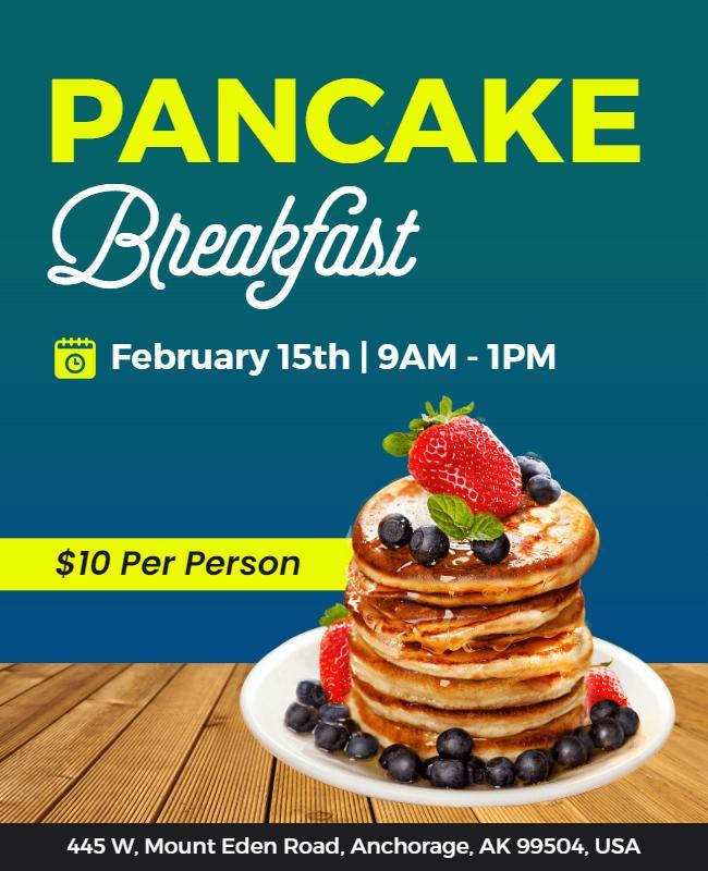 Community Pancake Breakfast Event Flyer Template