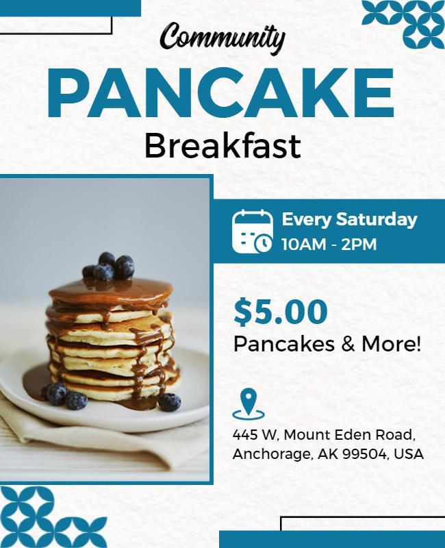 Community Pancake Breakfast Event Flyer Template