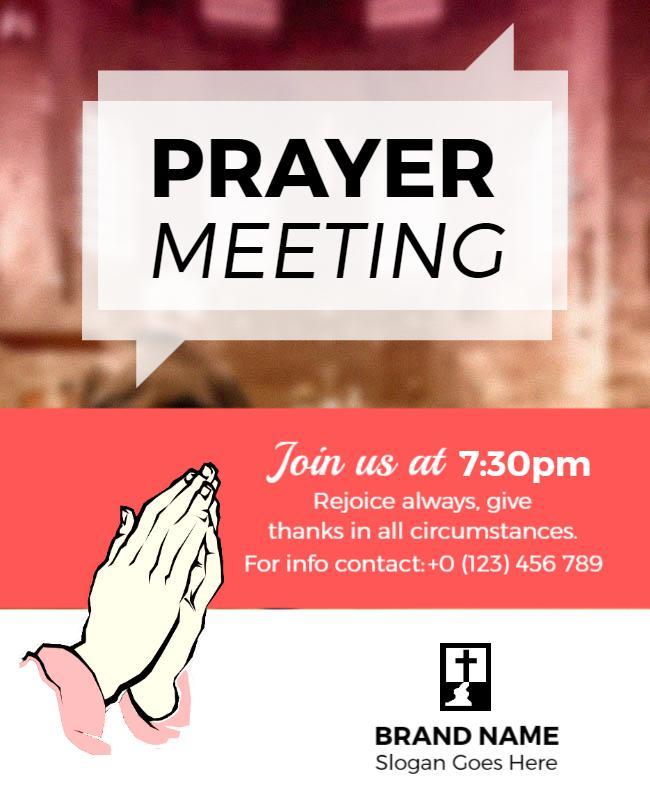 Community Prayer Meeting Invitation Flyer Template