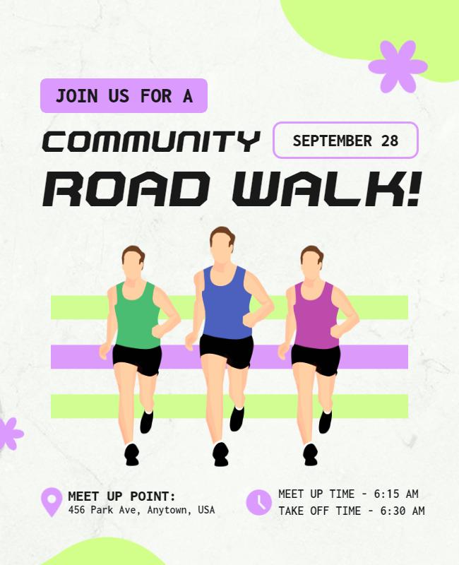 Community Road Walk Event Flyer Template