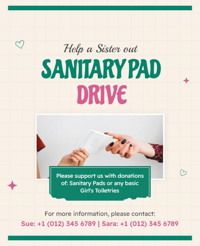 Community Sanitary Pad Donation Drive Flyer Template