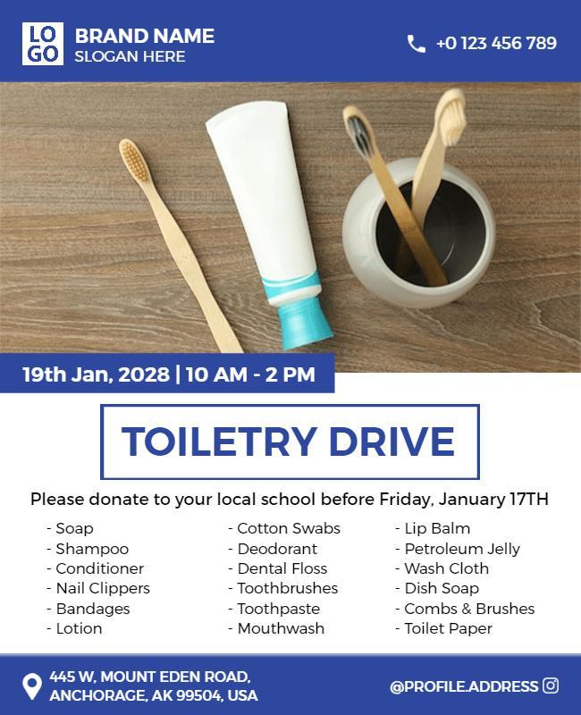 Community School Toiletry Drive Flyer Template