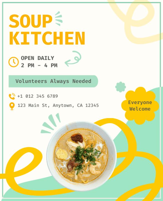 Community Soup Kitchen Volunteer Flyer Template