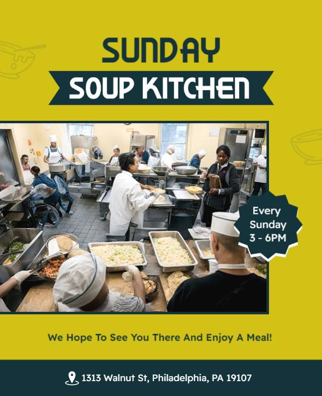 Community Sunday Soup Kitchen Event Flyer Template