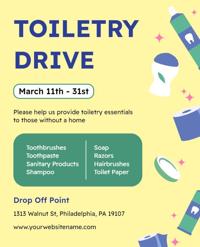 Community Toiletry Drive Donation Flyer Template