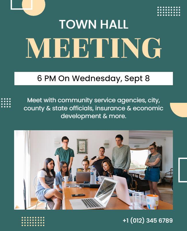 Community Town Hall Meeting Announcement Flyer Template