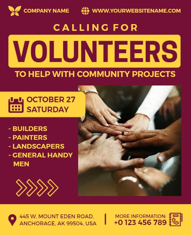 Community Volunteer Help Project Flyer Template