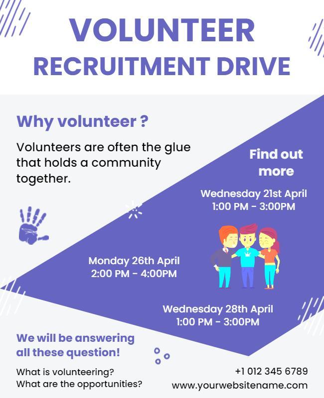 Community Volunteer Recruitment Drive Flyer Template