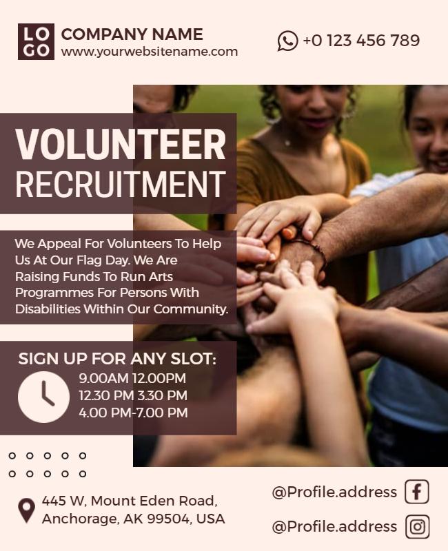 Community Volunteer Recruitment Event Flyer Template