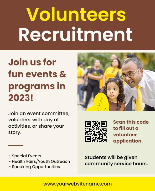 Community Volunteer Recruitment Event Flyer Template