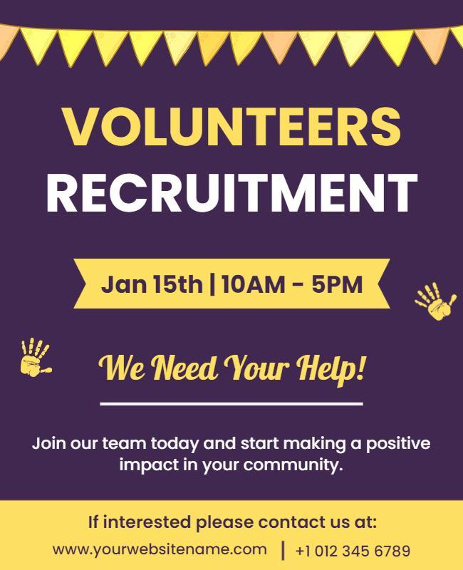 Community Volunteers Recruitment Drive Flyer Template