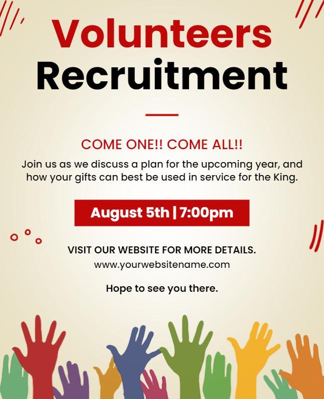 Community Volunteers Recruitment Event Flyer Template