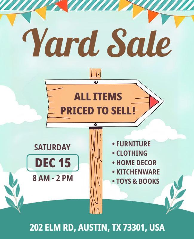 Community Yard Sale Event Flyer Template