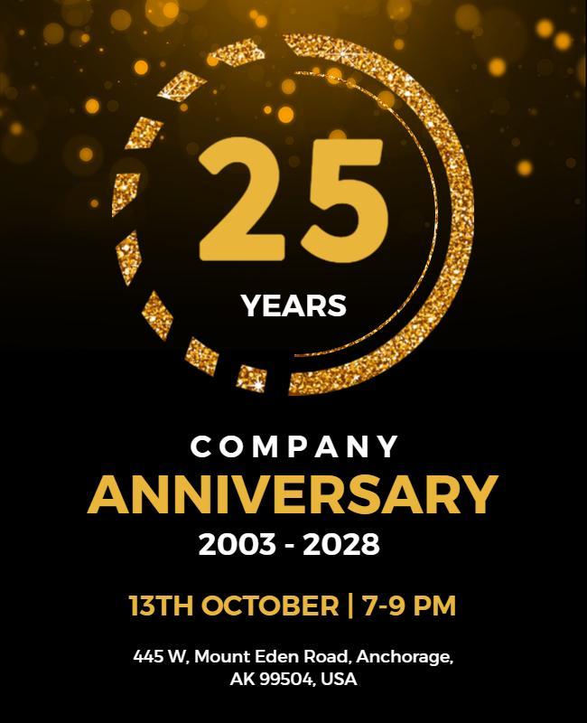 Company 25th Anniversary Celebration Flyer Template