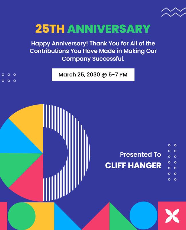 Company 25th Anniversary Celebration Flyer Template