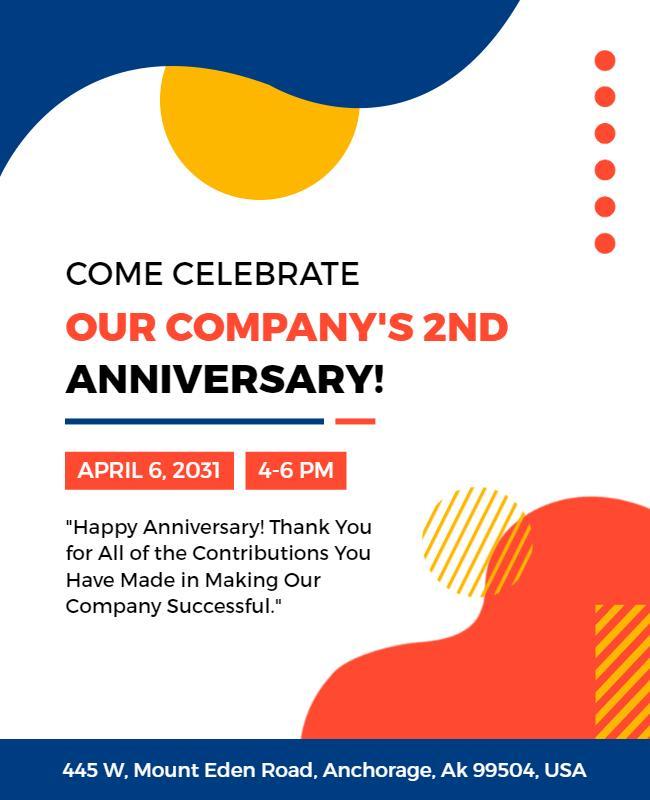 Company Anniversary Celebration Event Flyer Template