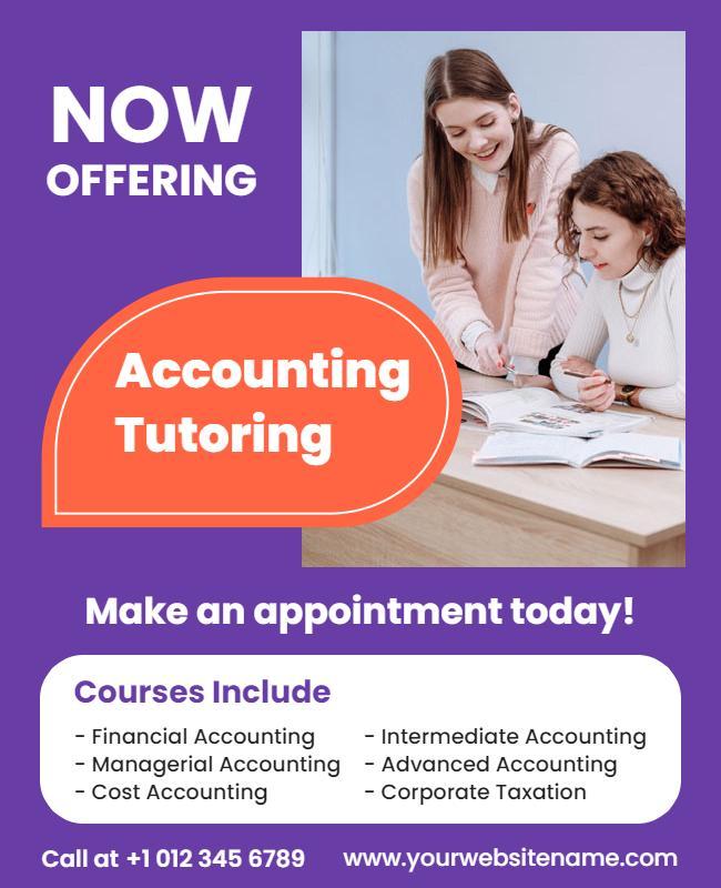 Comprehensive Accounting Tutoring Sessions Flyer Template