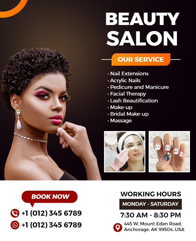 Comprehensive Beauty Salon Service Flyer Template