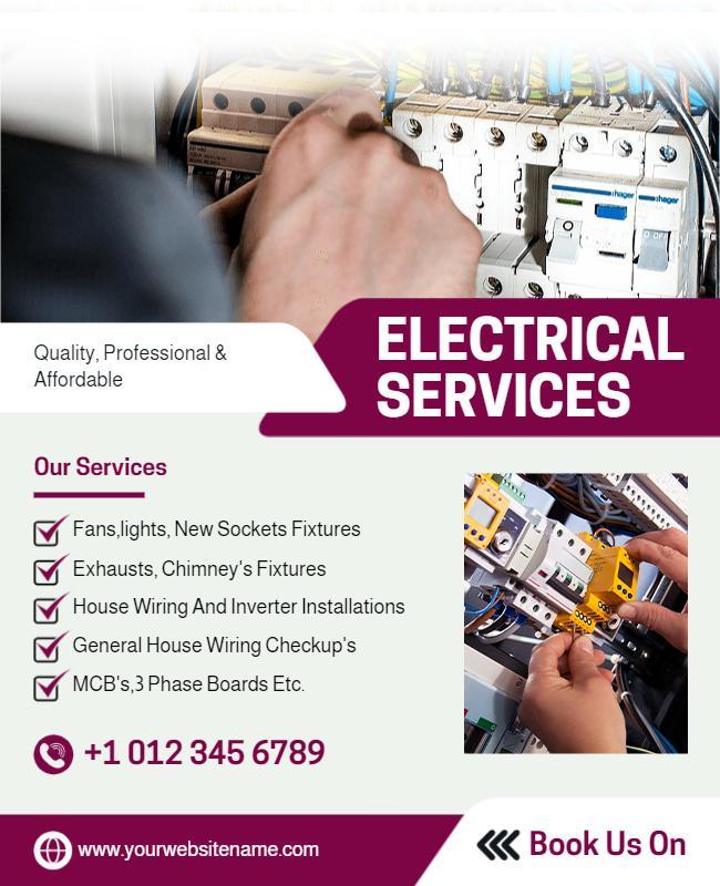 Comprehensive Electrical Services Promotion Flyer Template