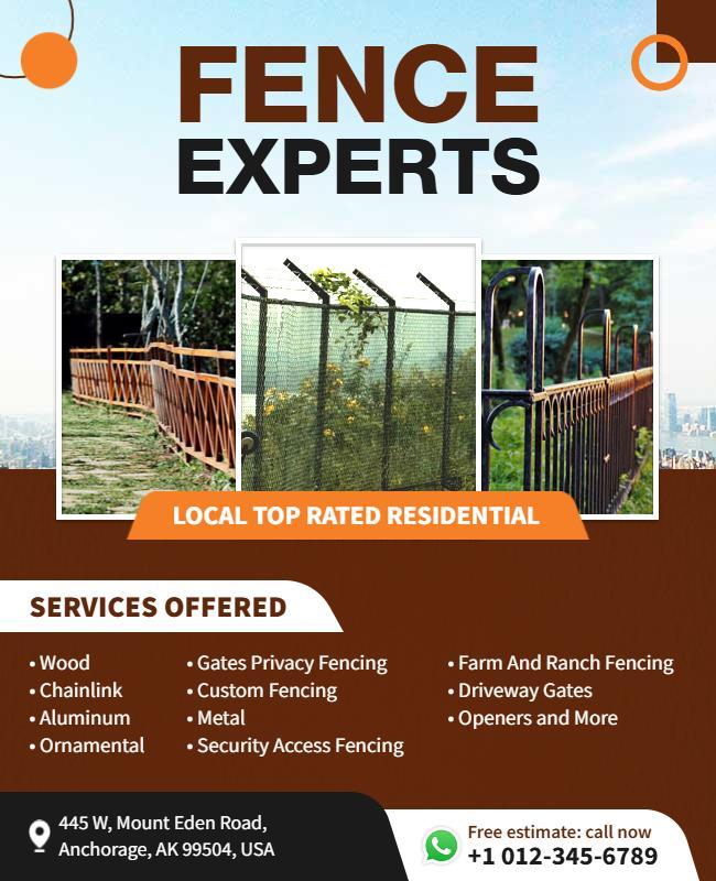 Comprehensive Fencing Solutions and Services Flyer Template