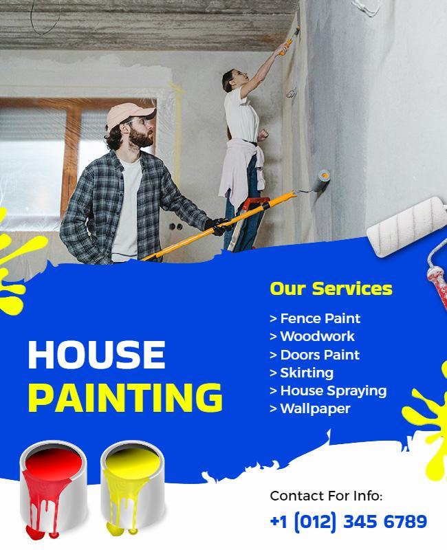 Comprehensive House Painting Services Flyer Template